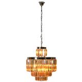 Amber Glass Drop Chandelier Pendant